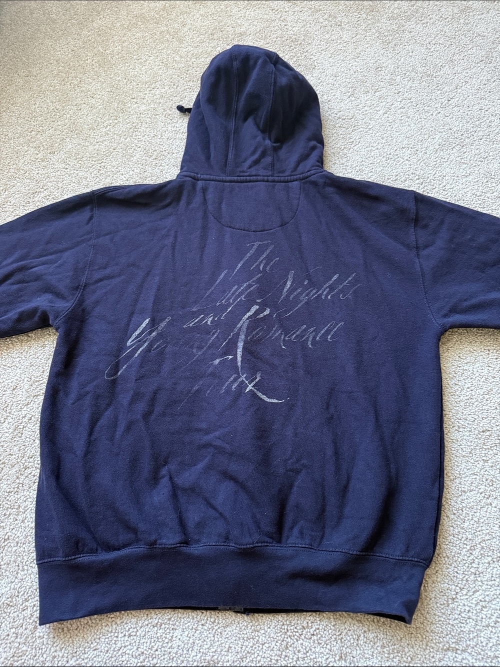 Sombr Navy 2026 Late Night and Young Romance Tour Zip Up Concert Sweatshirt - Picture 2 of 6
